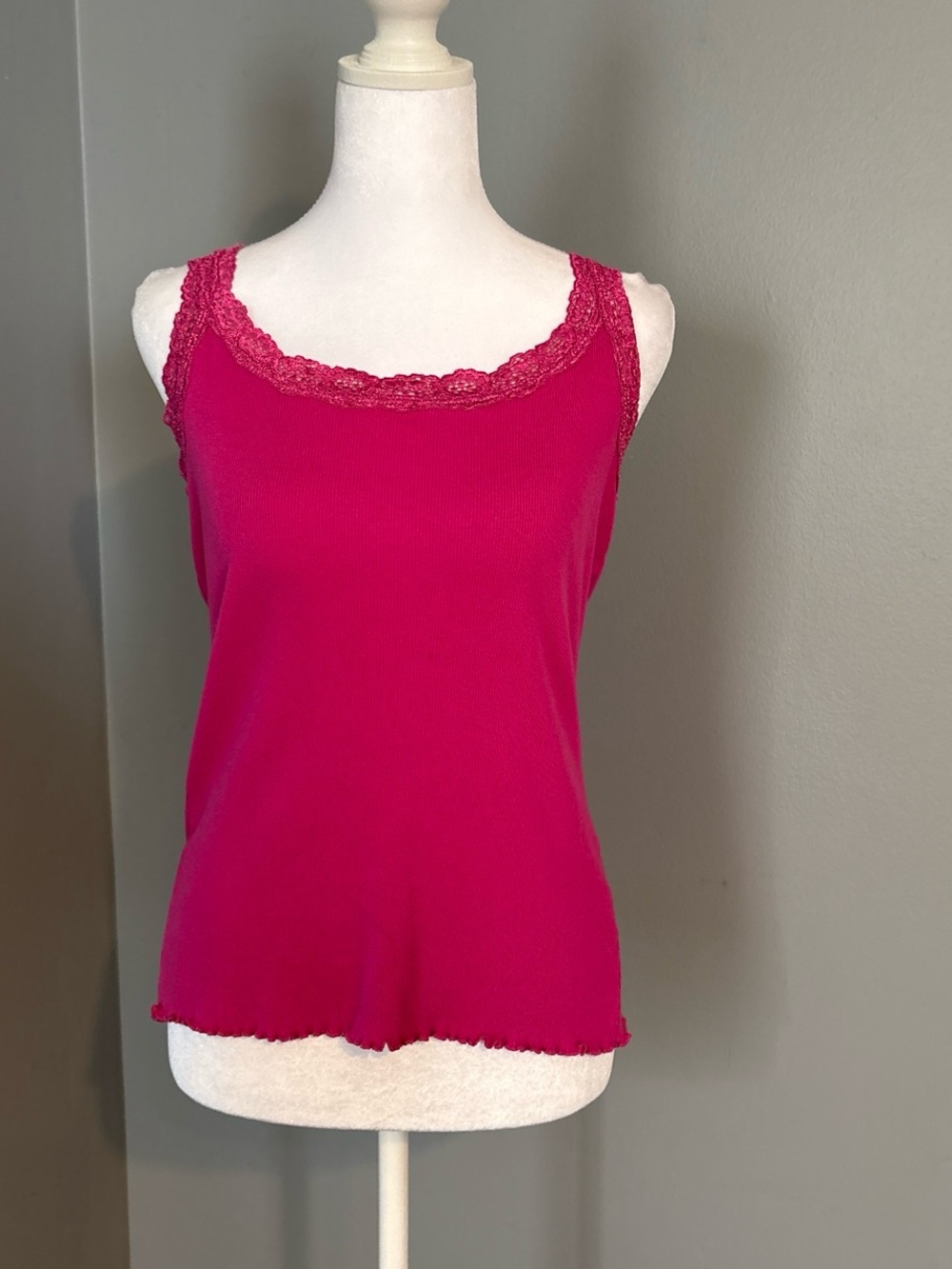 Lena Fuchsia Lace-Trim Camisole